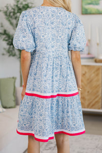 NURSING COLLECTION: For A While Light Blue Toile Dress