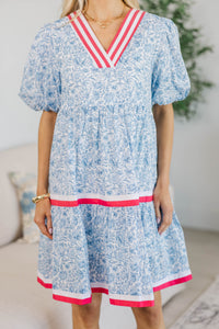 NURSING COLLECTION: For A While Light Blue Toile Dress