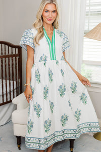 NURSING COLLECTION: At The Ready White Medallion Midi Dress