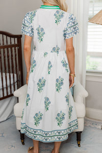 NURSING COLLECTION: At The Ready White Medallion Midi Dress