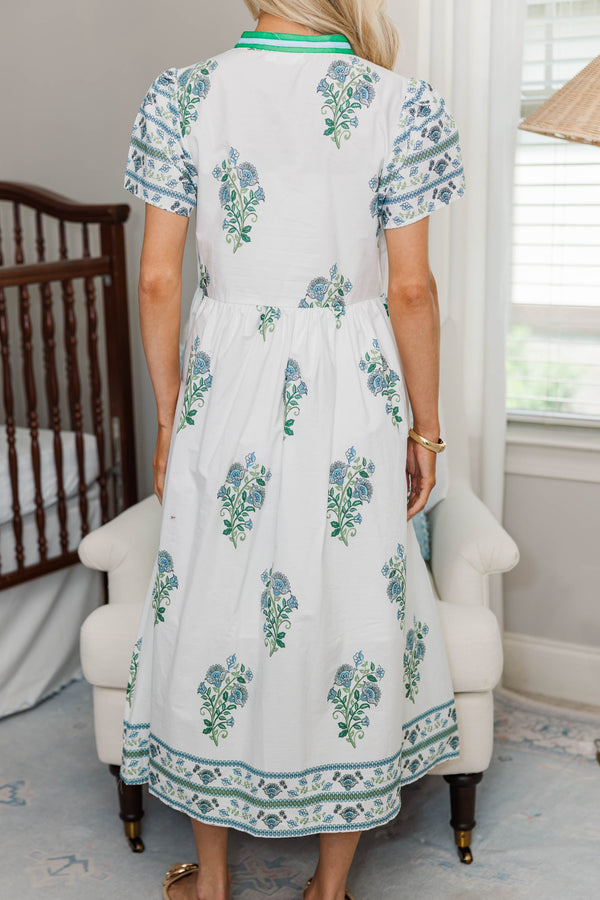 NURSING COLLECTION: At The Ready White Medallion Midi Dress