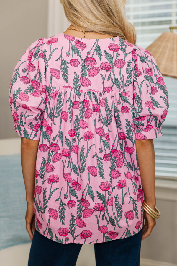 NURSING COLLECTION: By The Hour Pink Floral Blouse