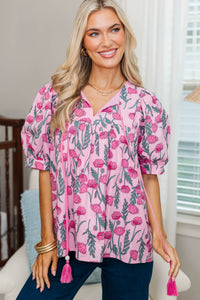 NURSING COLLECTION: By The Hour Pink Floral Blouse