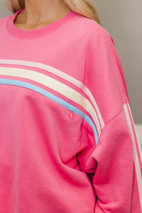 NURSING COLLECTION: The Weekend Pink Striped Sweatshirt