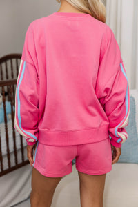 NURSING COLLECTION: The Weekend Pink Striped Sweatshirt