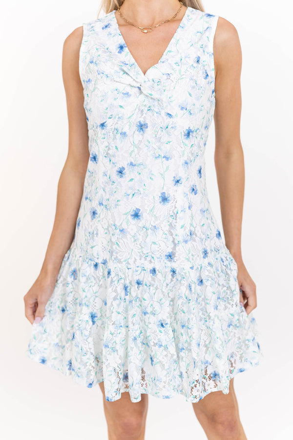 At The Heart Of It All Blue Lace Dress