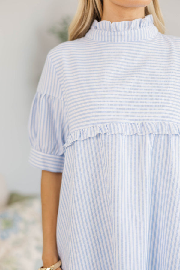 NURSING COLLECTION: Sweetly Said Blue Striped Dress
