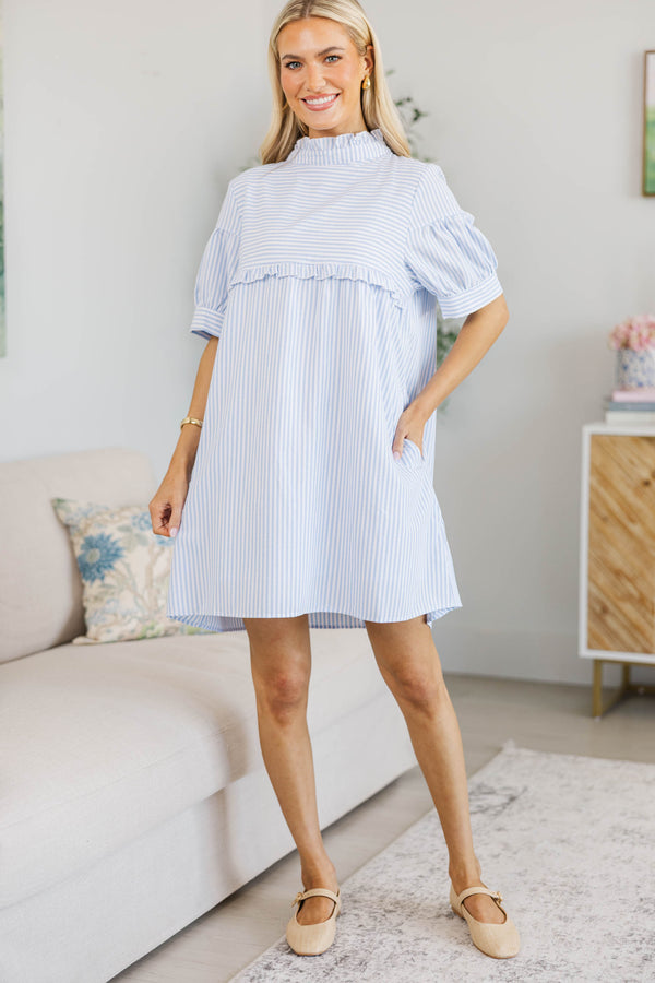 NURSING COLLECTION: Sweetly Said Blue Striped Dress