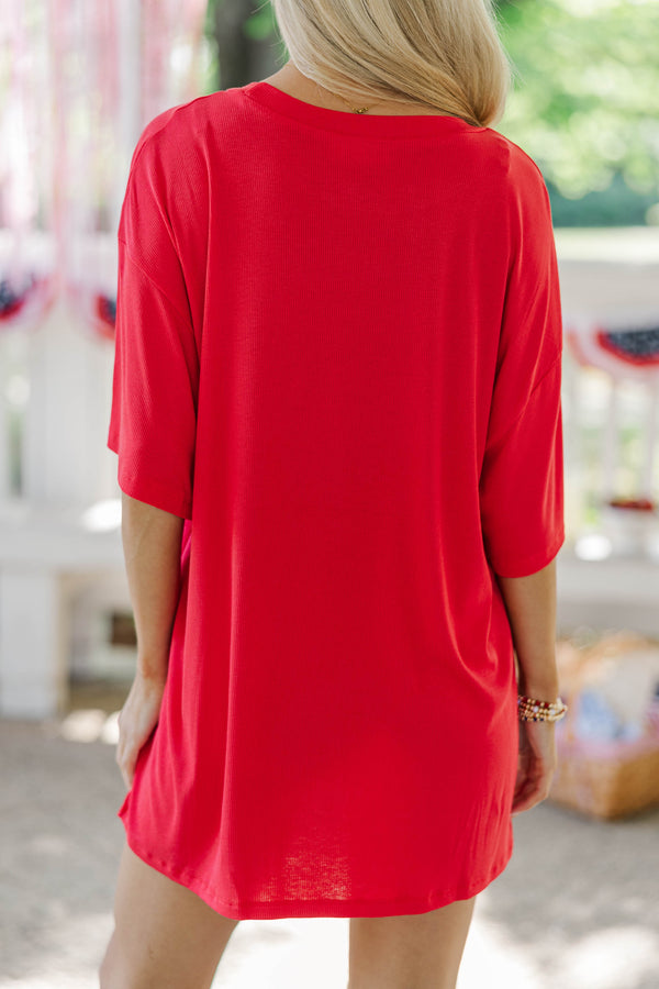 Memories In The Making Red Ribbed Set