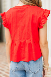 Girls: Sweet Daydream Red Pleated Tee