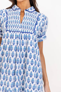 Lucky To Be Here Blue Medallion Midi Dress
