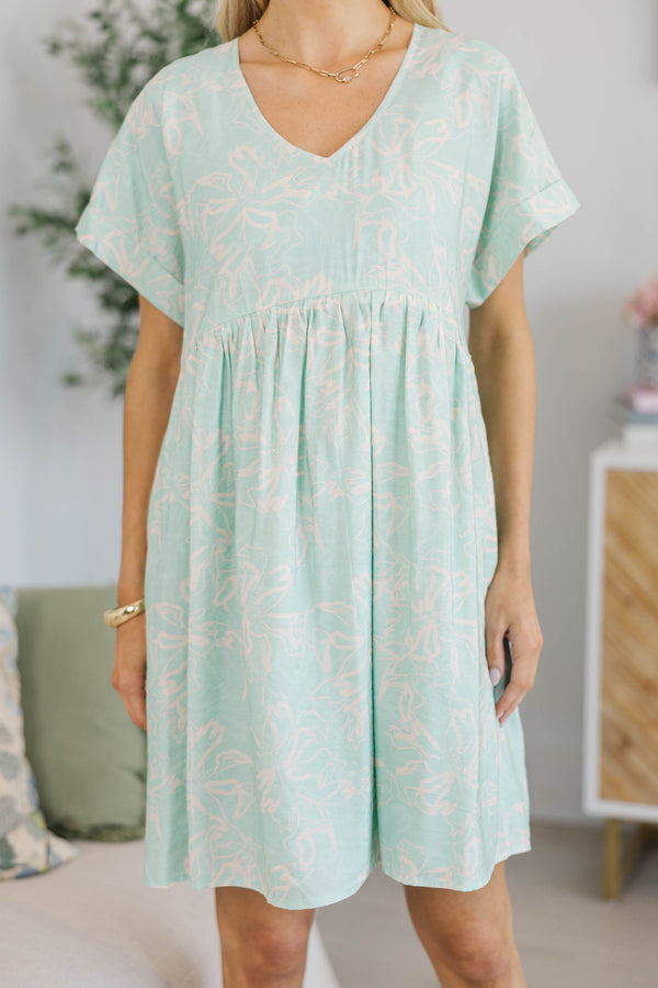NURSING COLLECTION: Full Of Joy Mint Floral Dress