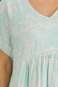 NURSING COLLECTION: Full Of Joy Mint Floral Dress