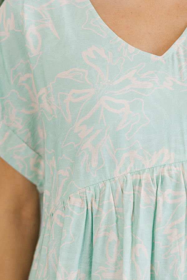 NURSING COLLECTION: Full Of Joy Mint Floral Dress