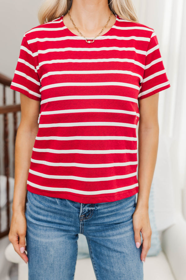 NURSING COLLECTION: Lucky You Red Striped Tee