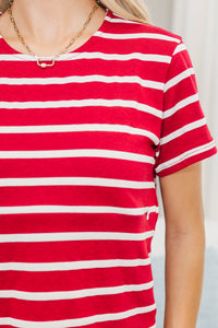 NURSING COLLECTION: Lucky You Red Striped Tee
