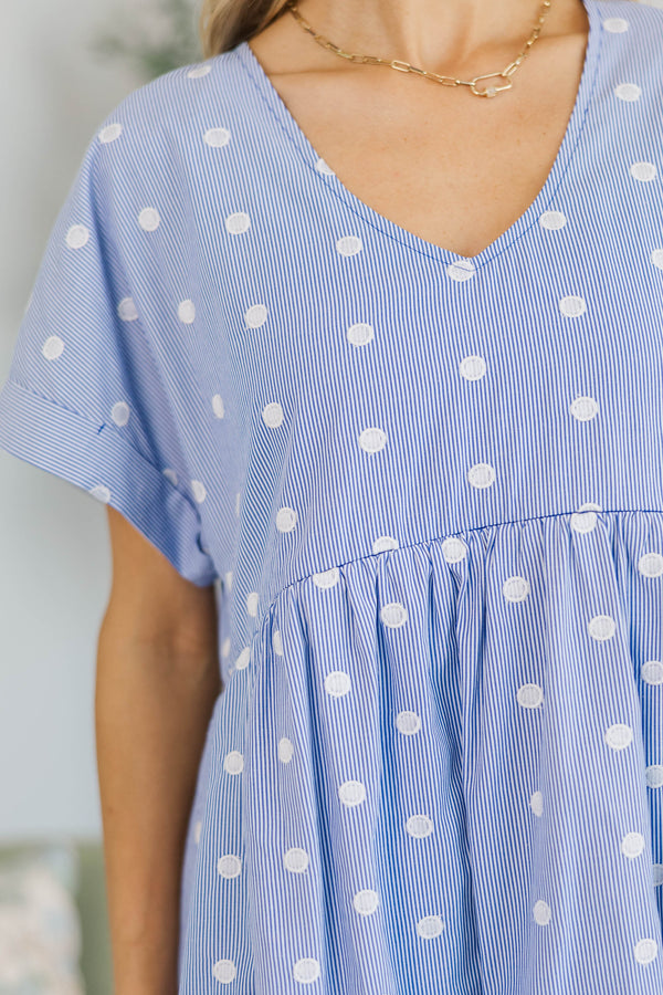 NURSING COLLECTION: Full Of Joy Dress Navy Striped Cotton Dress
