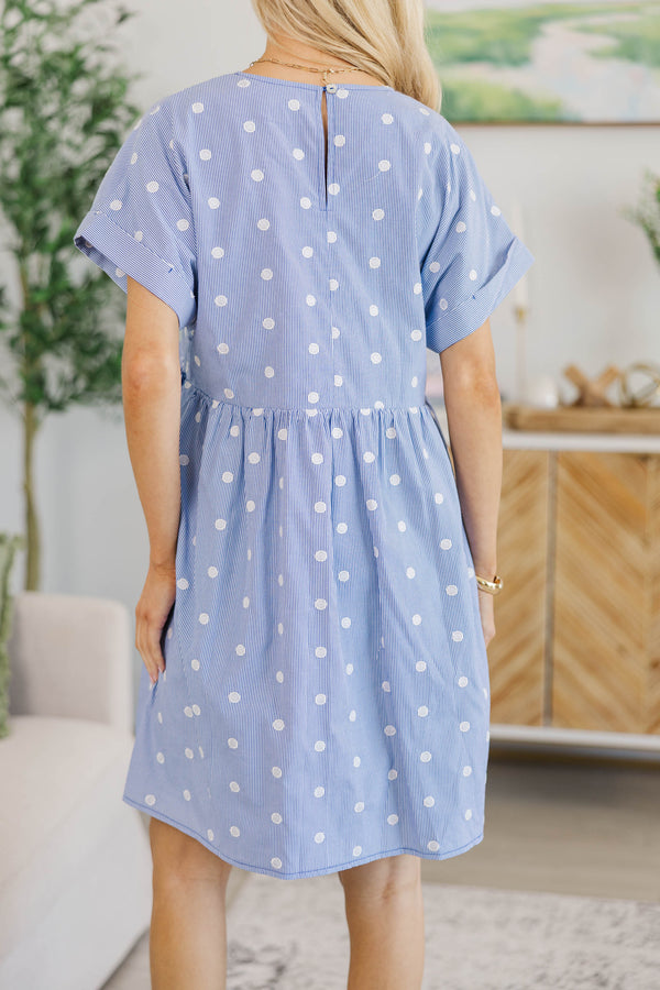 NURSING COLLECTION: Full Of Joy Dress Navy Striped Cotton Dress
