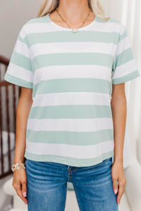 NURSING COLLECTION: Lucky You Sage Striped Tee