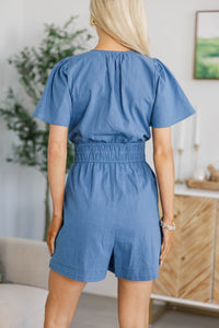 NURSING COLLECTION: Moment By Moment Blue Romper
