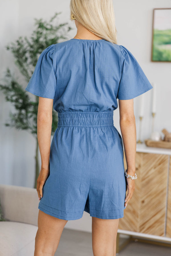 NURSING COLLECTION: Moment By Moment Blue Romper