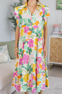 NURSING COLLECTION: Look You Up Pink Floral Midi Dress