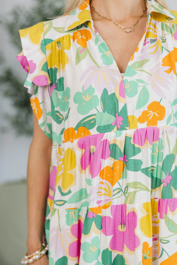 NURSING COLLECTION: Look You Up Pink Floral Midi Dress
