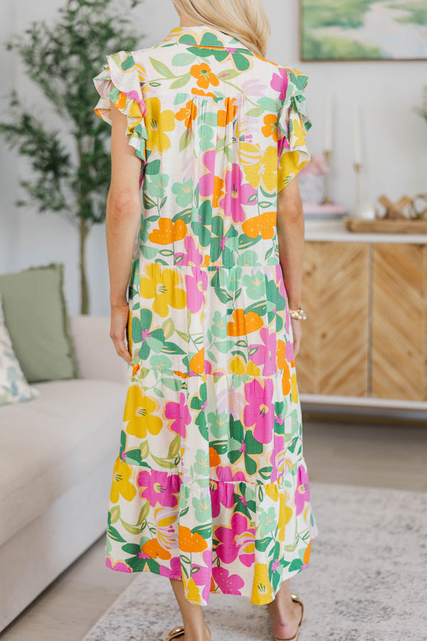 NURSING COLLECTION: Look You Up Pink Floral Midi Dress