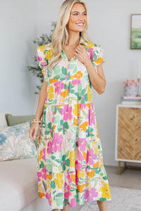 NURSING COLLECTION: Look You Up Pink Floral Midi Dress