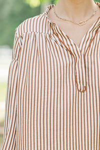 The Editors Pick Brown Embroidered Blouse