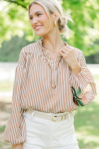 The Editors Pick Brown Embroidered Blouse