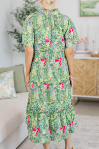 NURSING COLLECTION: Feeling Your Best Green Floral Midi Dress