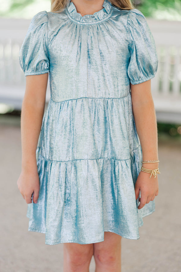 Girls: The Addison Mint Shimmer Dress