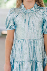 Girls: The Addison Mint Shimmer Dress