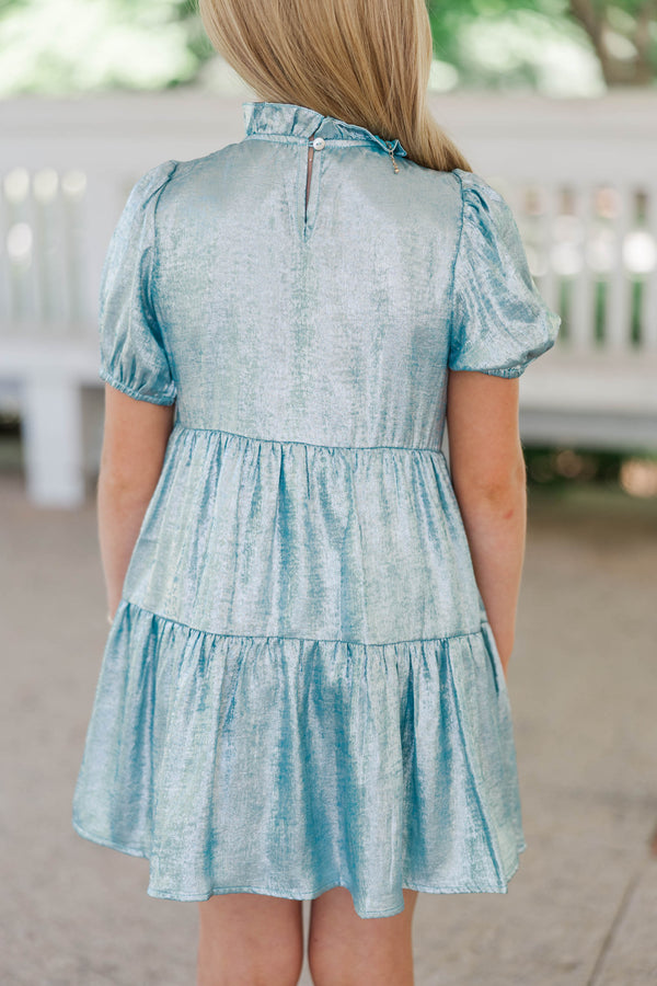 Girls: The Addison Mint Shimmer Dress