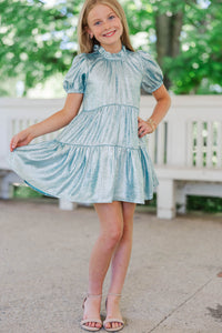 Girls: The Addison Mint Shimmer Dress