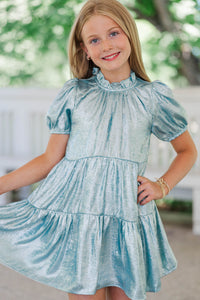 Girls: The Addison Mint Shimmer Dress