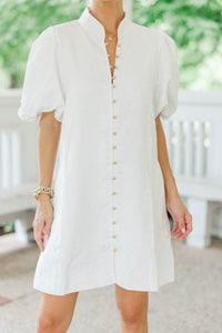 Chic Influence White Brocade Dress