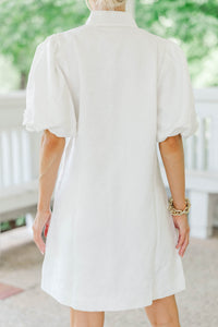 Chic Influence White Brocade Dress