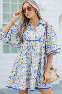 Gracefully Yours Blue Watercolor Dress
