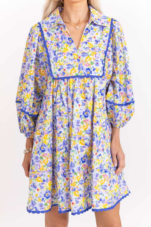 Gracefully Yours Blue Watercolor Dress