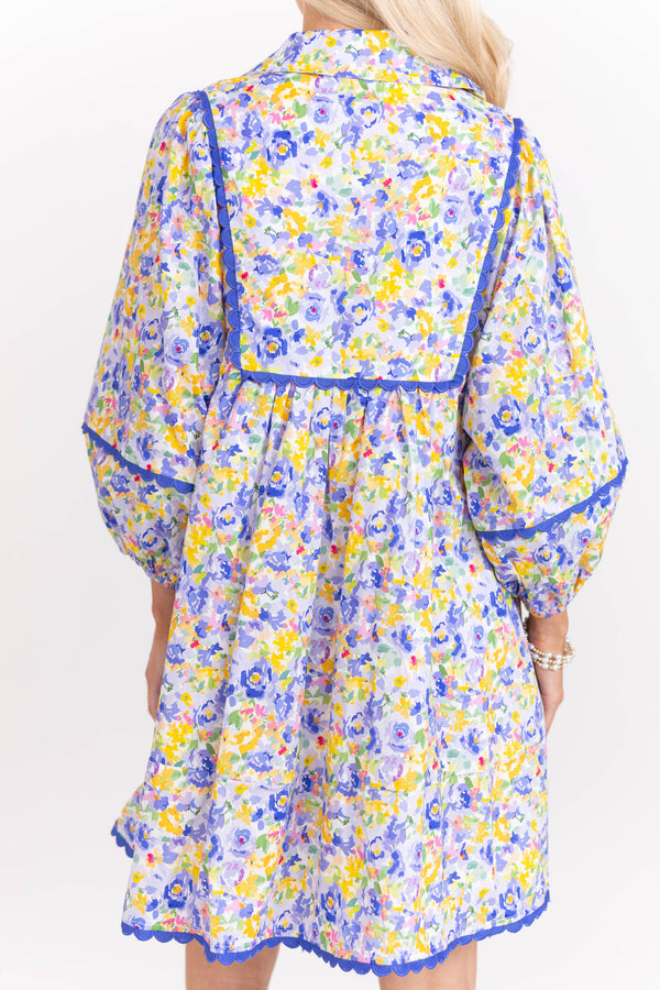 Gracefully Yours Blue Watercolor Dress