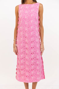 Unapologetically Her Pink Embroidered Shift Dress