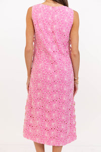 Unapologetically Her Pink Embroidered Shift Dress