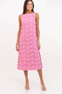 Unapologetically Her Pink Embroidered Shift Dress