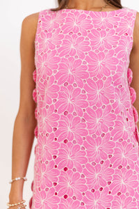 Unapologetically Her Pink Embroidered Shift Dress