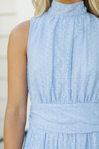 Everything On Track Blue Midi Dress