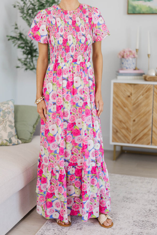 NURSING COLLECTION: Make The Right Choice Pink Floral Maxi Dress