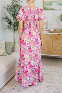 NURSING COLLECTION: Make The Right Choice Pink Floral Maxi Dress