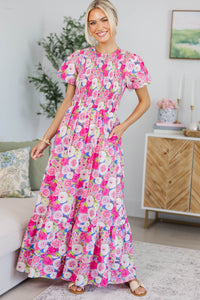 NURSING COLLECTION: Make The Right Choice Pink Floral Maxi Dress
